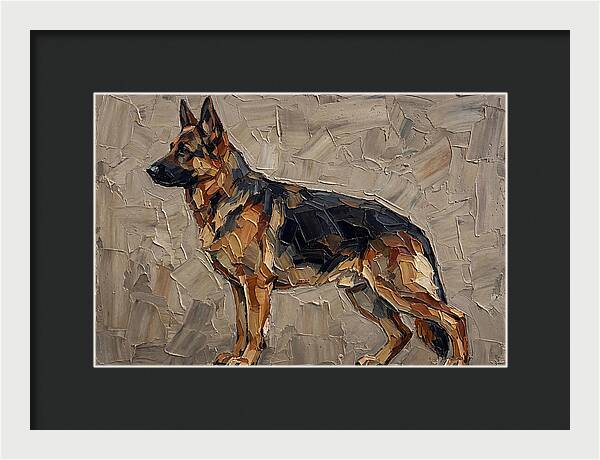 German Shepherd In Palette Knife Style