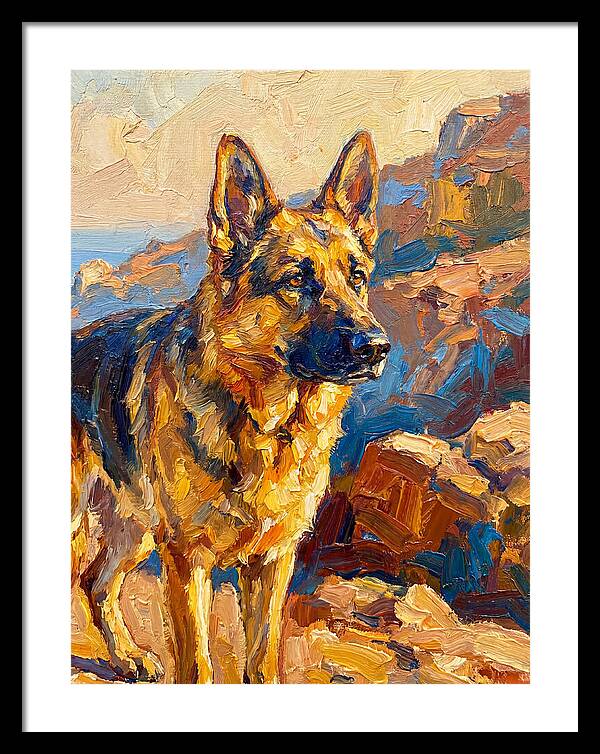 German Shepherd In The Mediterranean