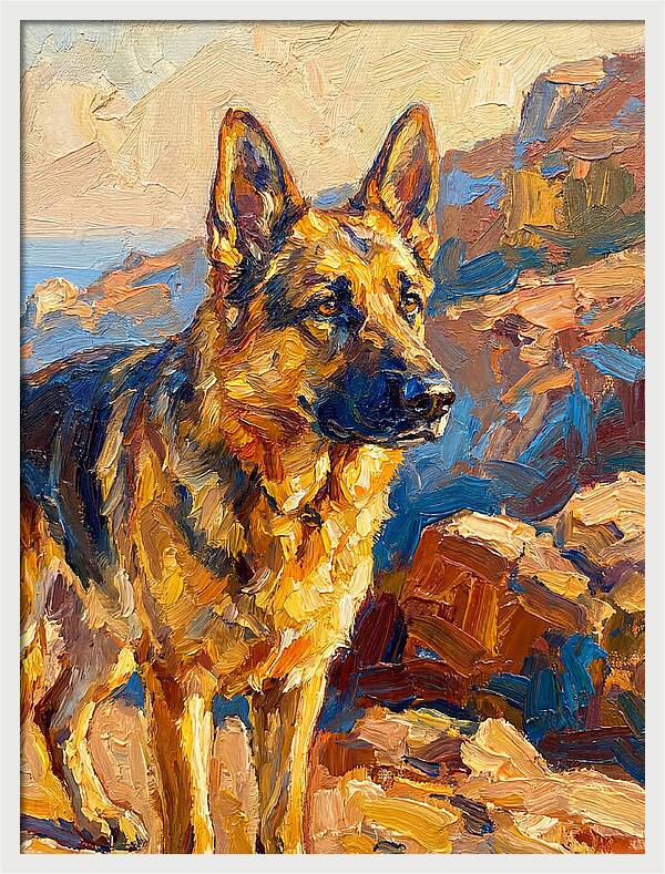 German Shepherd In The Mediterranean