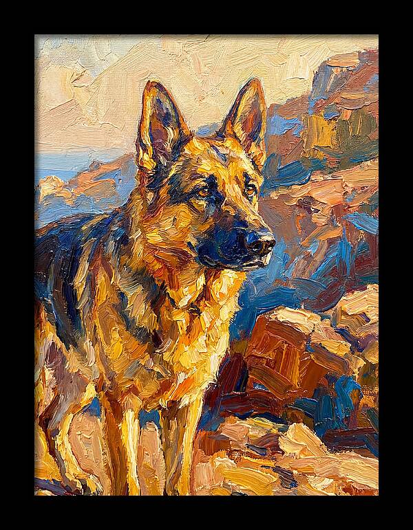 German Shepherd In The Mediterranean