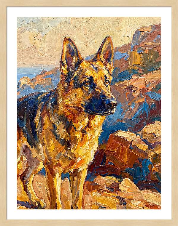 German Shepherd In The Mediterranean