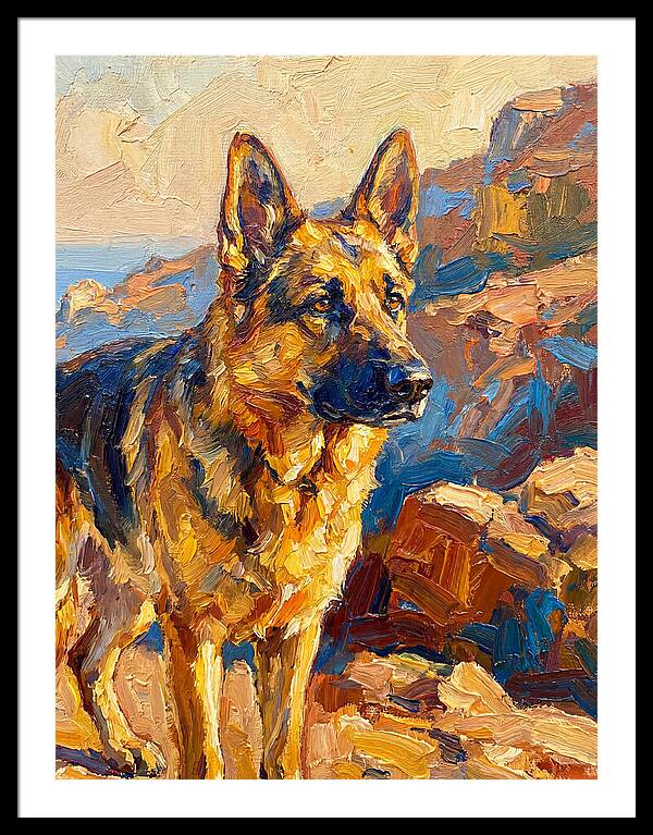 German Shepherd In The Mediterranean