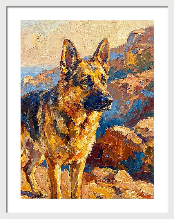 German Shepherd In The Mediterranean
