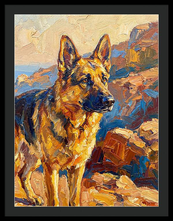 German Shepherd In The Mediterranean