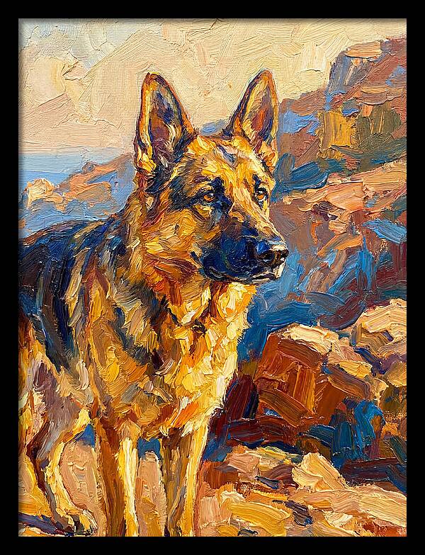 German Shepherd In The Mediterranean