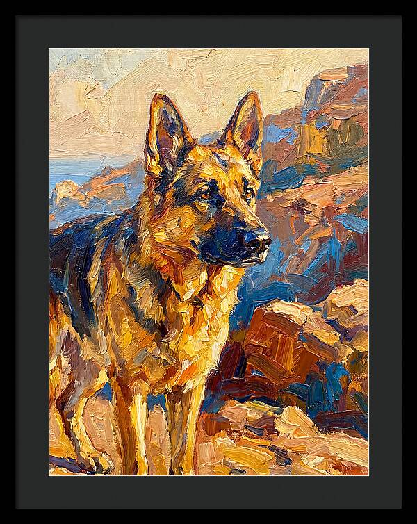 German Shepherd In The Mediterranean