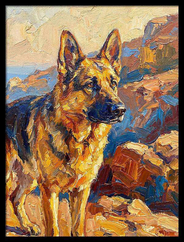 German Shepherd In The Mediterranean