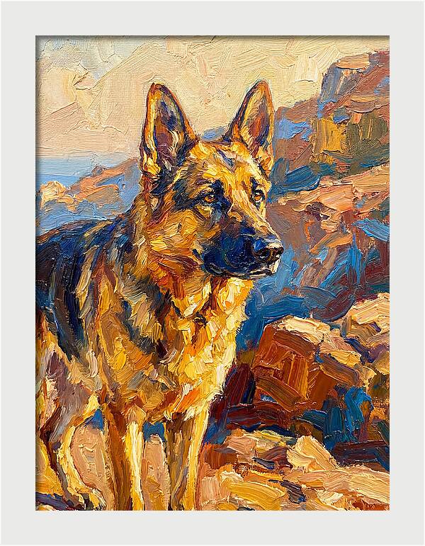 German Shepherd In The Mediterranean