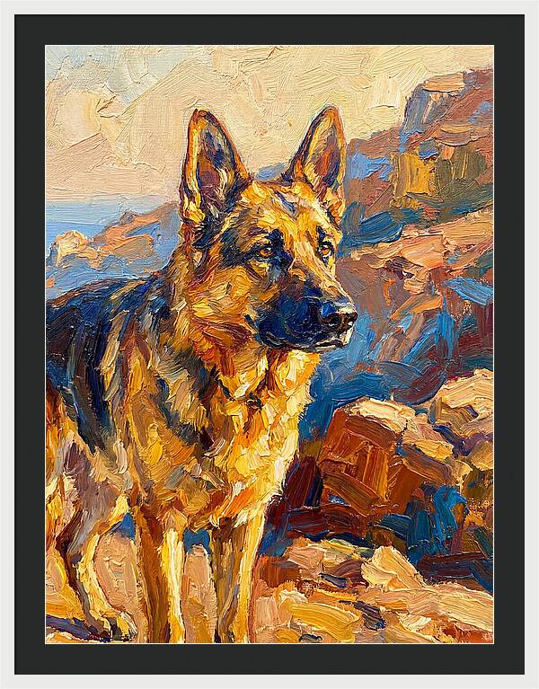 German Shepherd In The Mediterranean