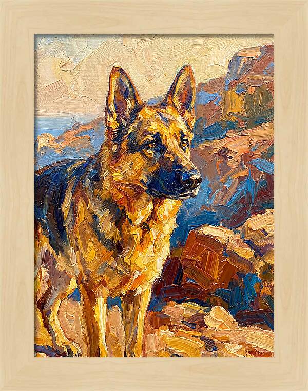 German Shepherd In The Mediterranean