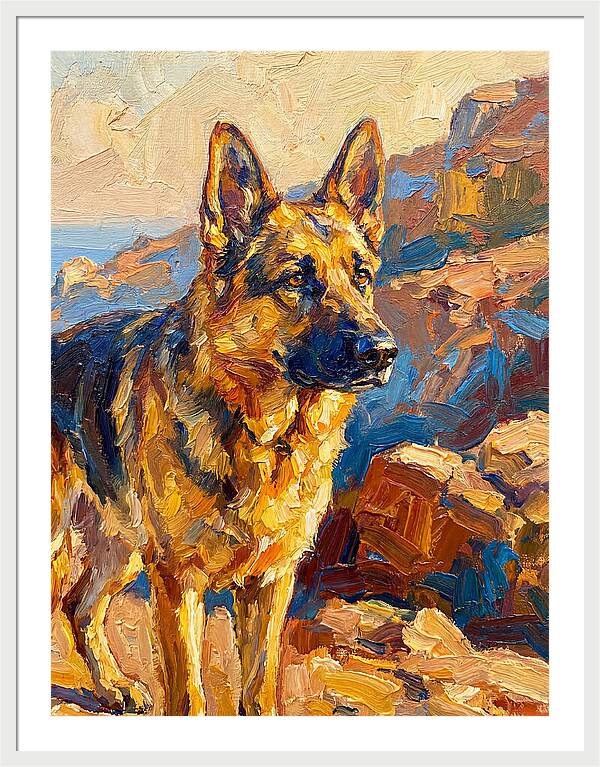 German Shepherd In The Mediterranean