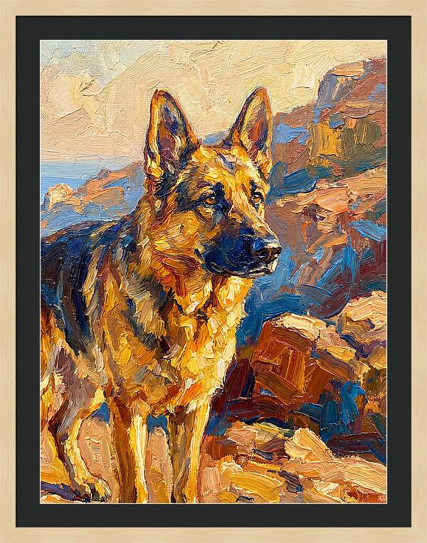 German Shepherd In The Mediterranean
