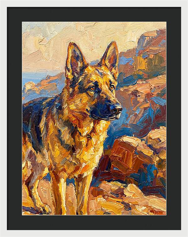 German Shepherd In The Mediterranean