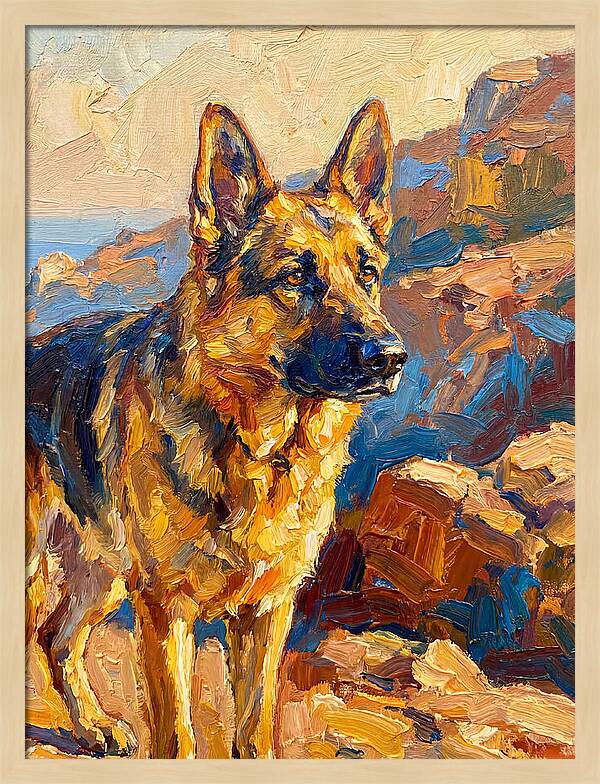 German Shepherd In The Mediterranean