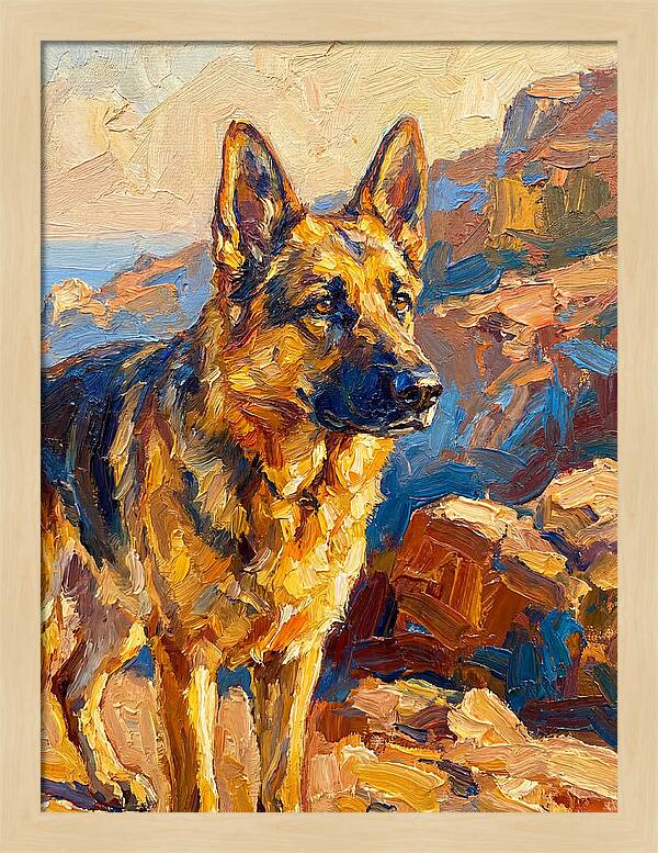 German Shepherd In The Mediterranean