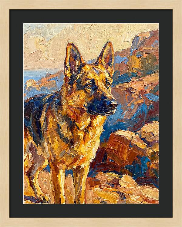 German Shepherd In The Mediterranean