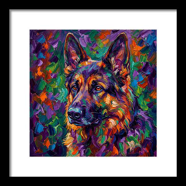 German Shepherd In Vibrant Colors
