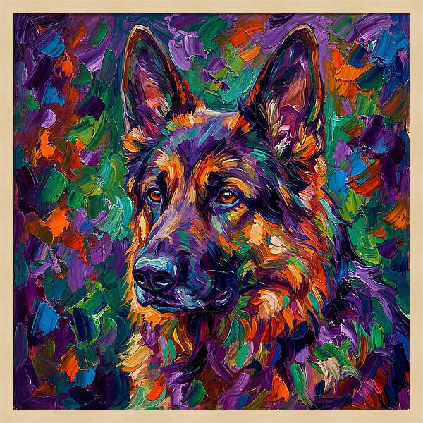 German Shepherd In Vibrant Colors