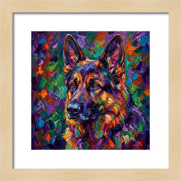 German Shepherd In Vibrant Colors