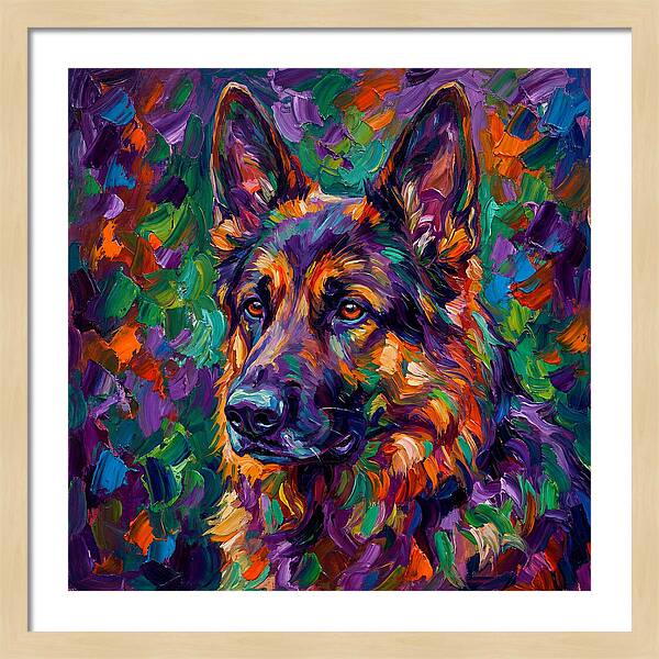German Shepherd In Vibrant Colors