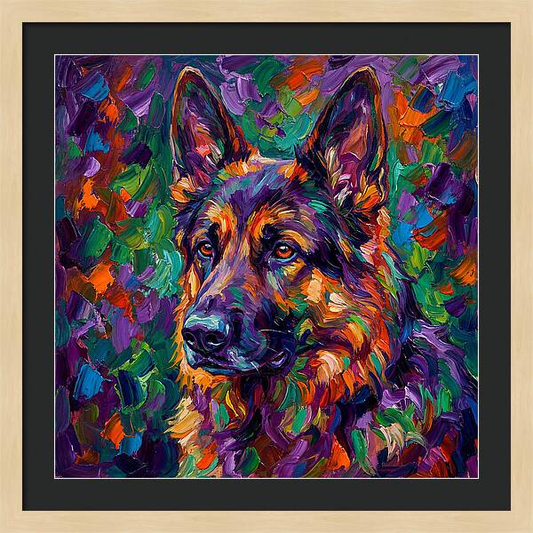 German Shepherd In Vibrant Colors