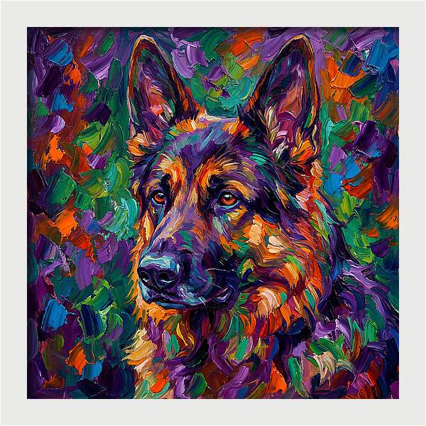 German Shepherd In Vibrant Colors