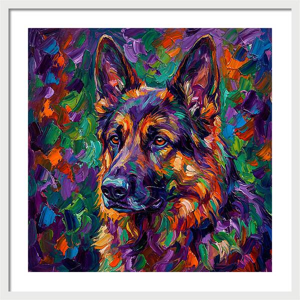 German Shepherd In Vibrant Colors