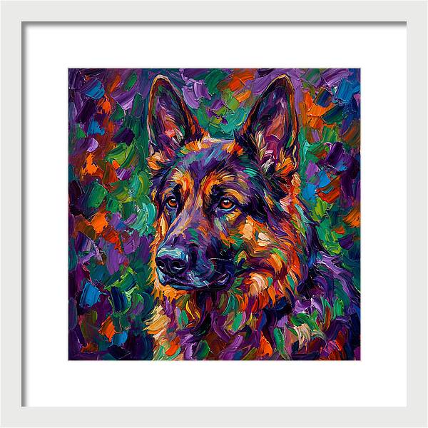 German Shepherd In Vibrant Colors