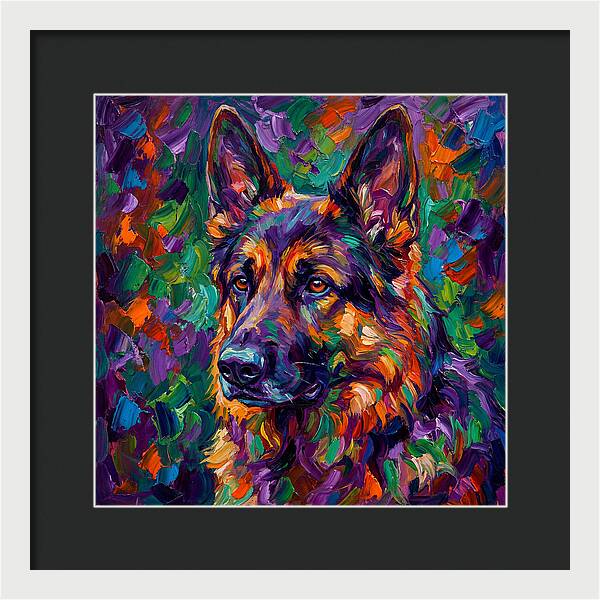 German Shepherd In Vibrant Colors