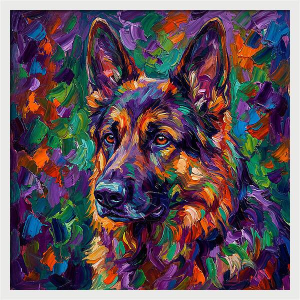 German Shepherd In Vibrant Colors