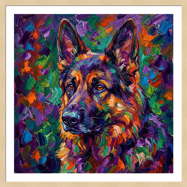 German Shepherd In Vibrant Colors