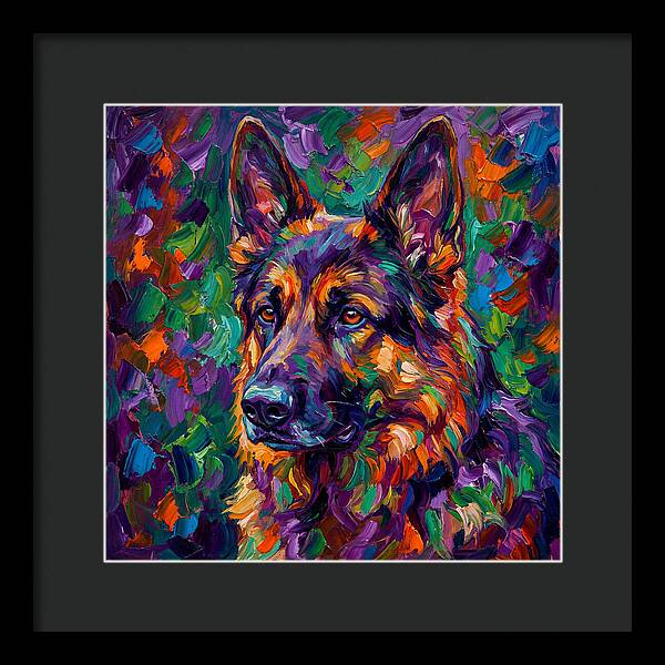 German Shepherd In Vibrant Colors