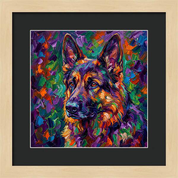 German Shepherd In Vibrant Colors