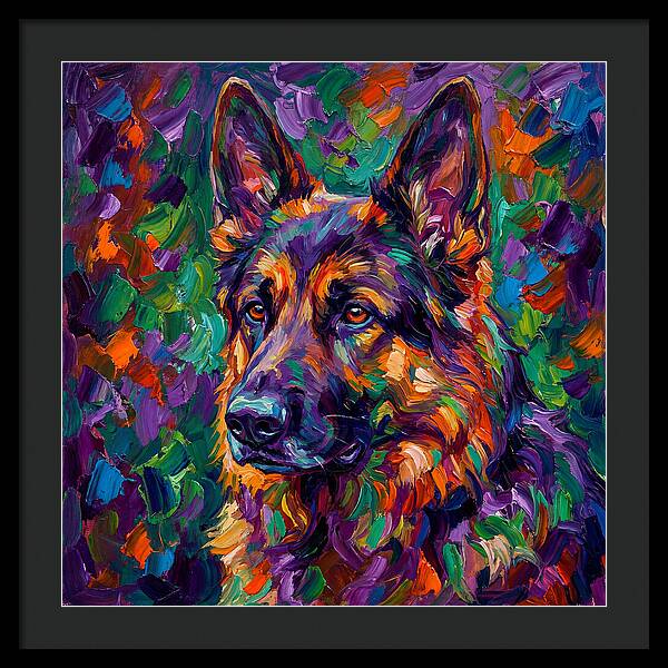 German Shepherd In Vibrant Colors