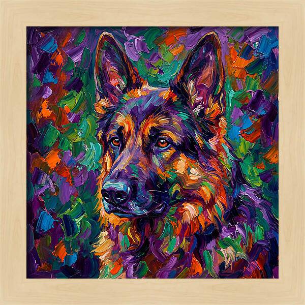 German Shepherd In Vibrant Colors
