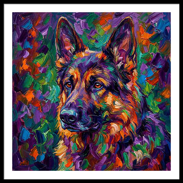 German Shepherd In Vibrant Colors