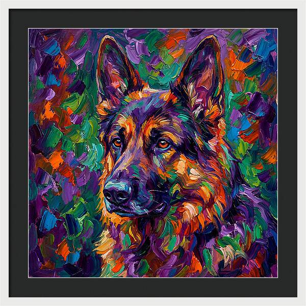 German Shepherd In Vibrant Colors