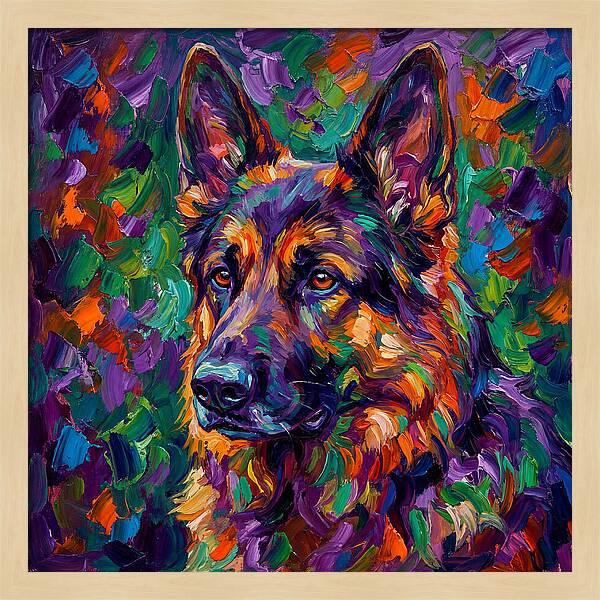 German Shepherd In Vibrant Colors