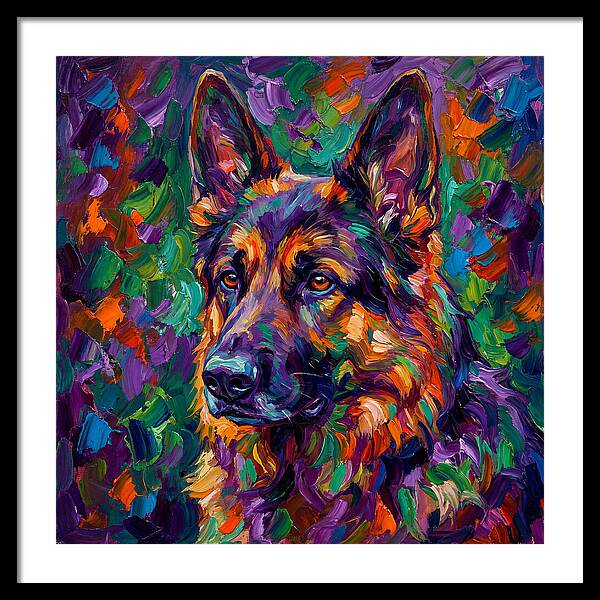 German Shepherd In Vibrant Colors