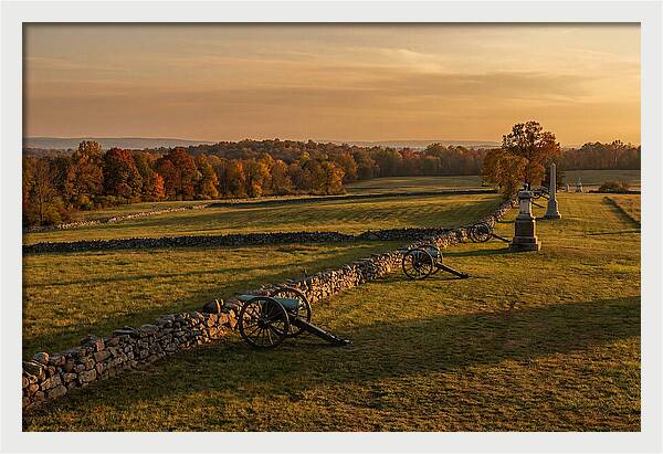 Gettysburg Battlefield At Golden Hour