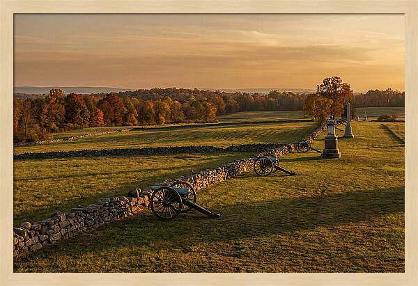 Gettysburg Battlefield At Golden Hour