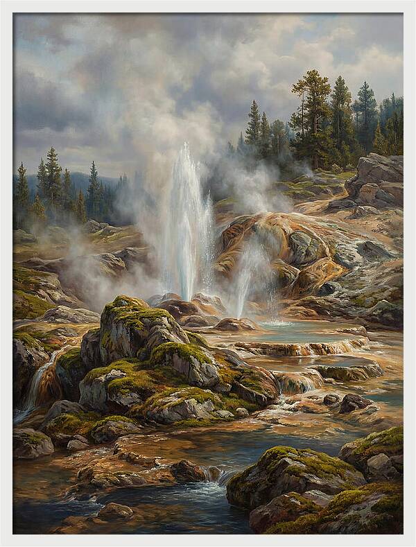 Geyser Eruption In Natures Embrace