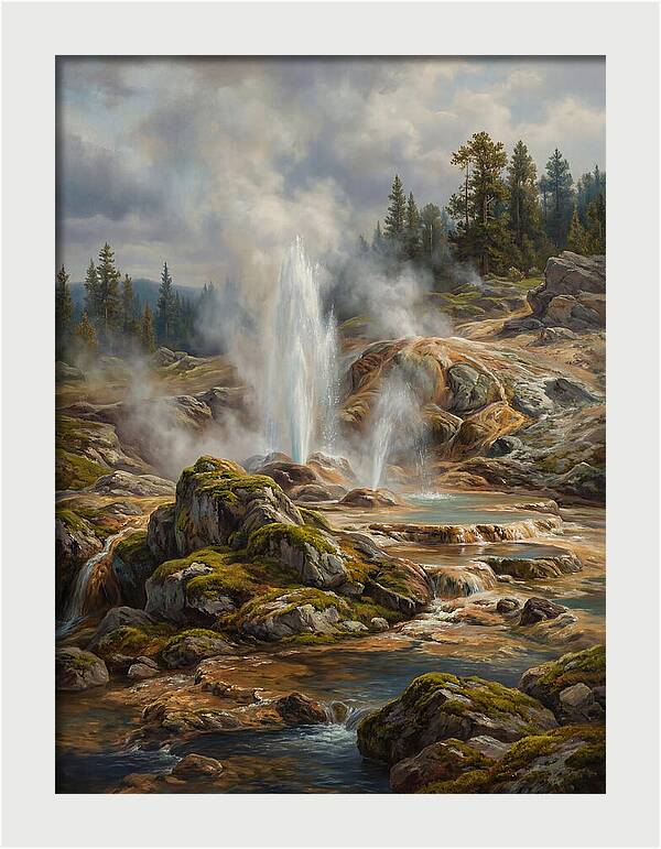 Geyser Eruption In Natures Embrace