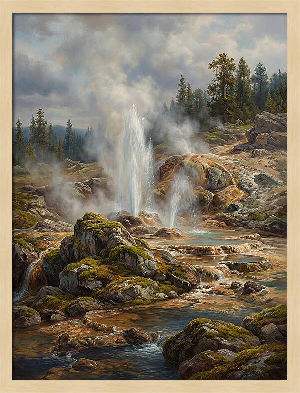 Geyser Eruption In Natures Embrace