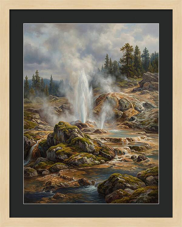Geyser Eruption In Natures Embrace
