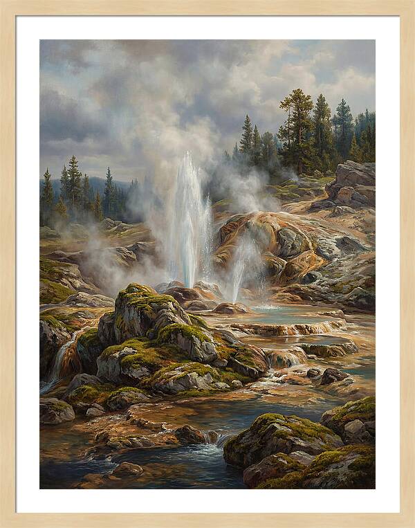 Geyser Eruption In Natures Embrace