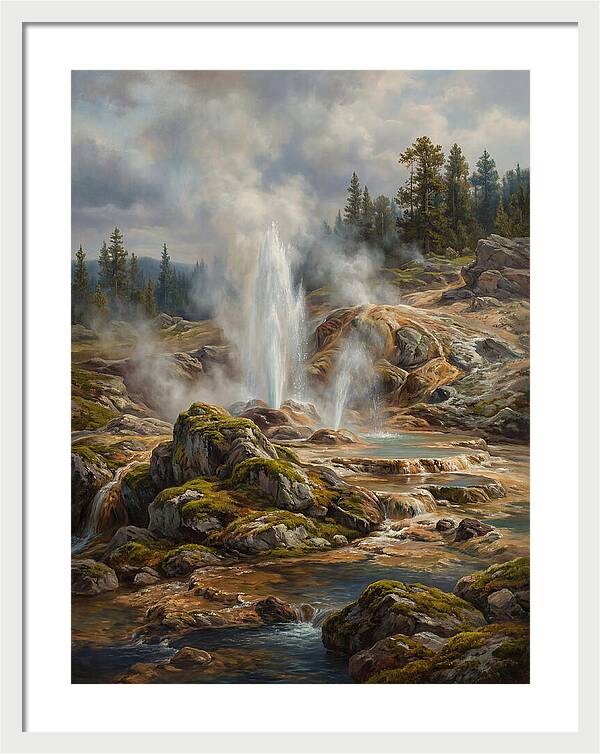 Geyser Eruption In Natures Embrace