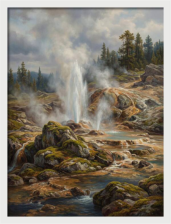 Geyser Eruption In Natures Embrace