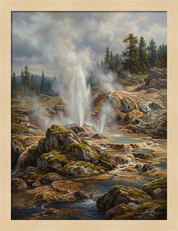 Geyser Eruption In Natures Embrace