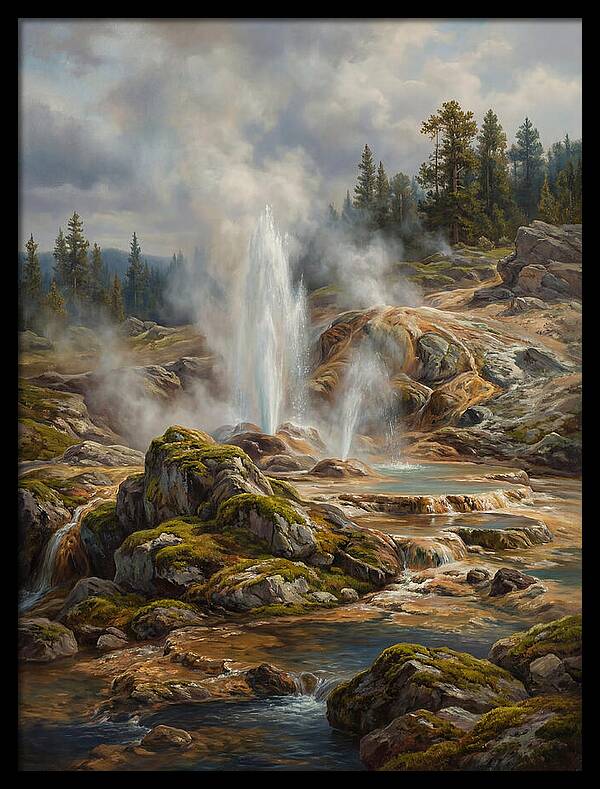 Geyser Eruption In Natures Embrace